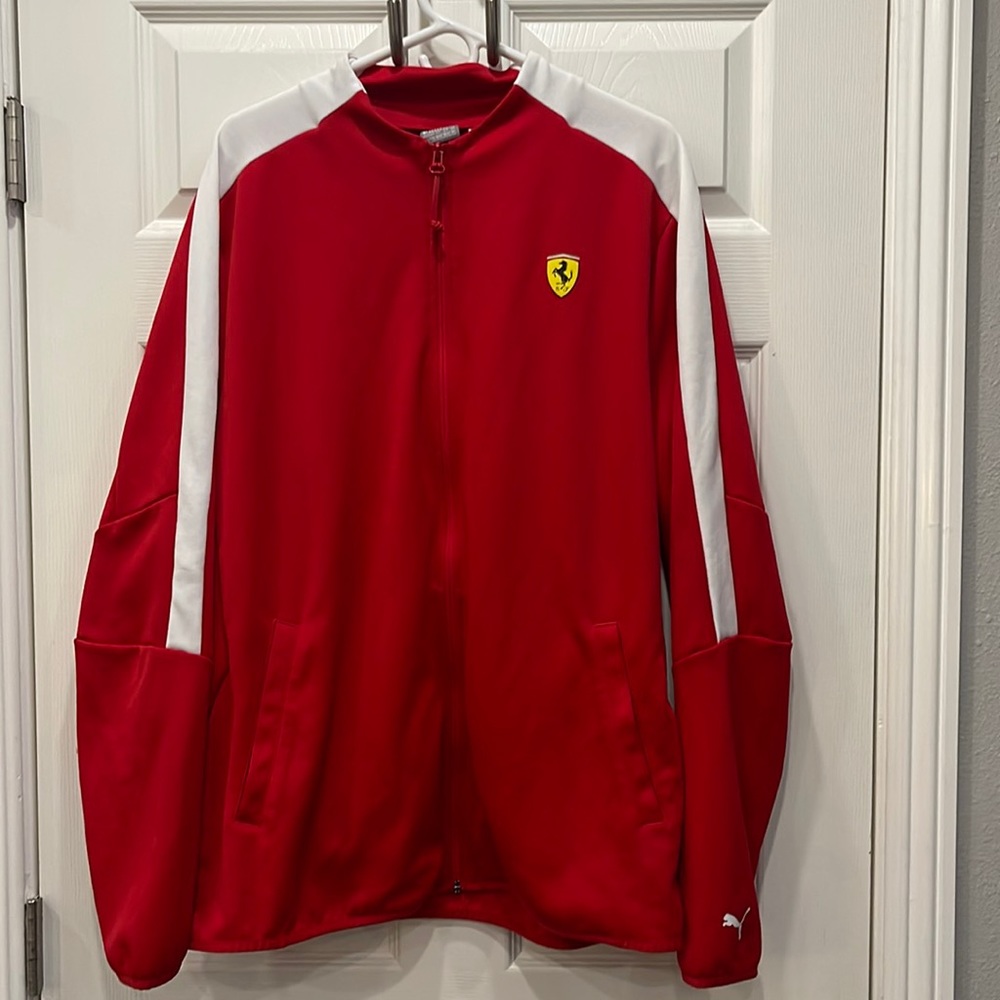 Puma Scuderia Ferrari T7 Track Zip Jacket Mens Red Size XXL